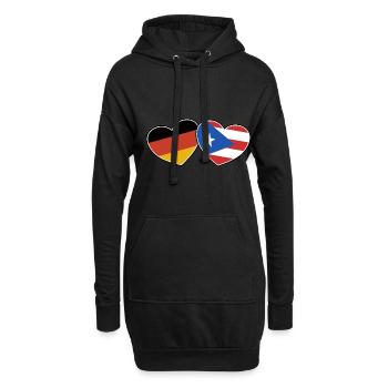 Amitié germano-portoricaine - Cadeau - Sweat-shirt à capuche long Femme - noir - Devant
