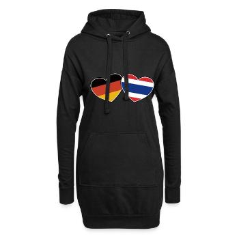 Amitié germano-thaïlandaise -- Cadeau - Sweat-shirt à capuche long Femme - noir - Devant
