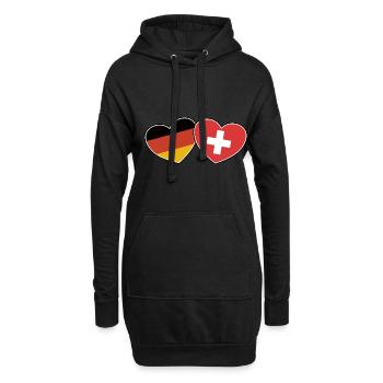 Deutsch Schweizerische Freundschaft - Geschenk - Hoodie-Kleid - Schwarz - Vorne