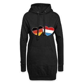 Amitié germano-luxembourgeoise - Cadeau - Sweat-shirt à capuche long Femme - noir - Devant
