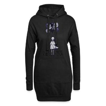 Life ends, not love - Mangoon - Sweat-shirt à capuche long Femme - noir - Devant