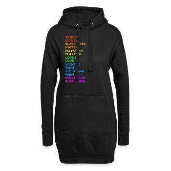 LA SCIENCE EST REELLE BLACK LIVES MATTER LGBT LOVE LEFT - Sweat-shirt à capuche long Femme - noir - Devant