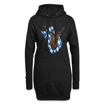 Trachten T shirt Bavière - Sweat-shirt à capuche long Femme - noir - Devant