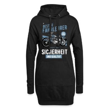 Fahrschullehrer Shirt Motorrad Geschenkidee - Hoodie-Kleid - Schwarz - Vorne