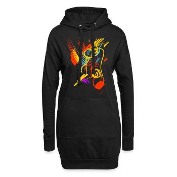 art - Sweat-shirt à capuche long Femme - noir - Devant