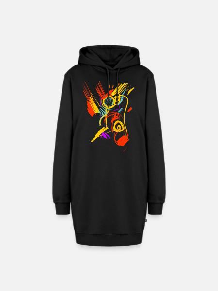 Kunst - Hoodie-Kleid - Schwarz