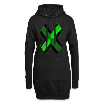 Neon Schwarz X - Hoodie-Kleid - Schwarz - Vorne