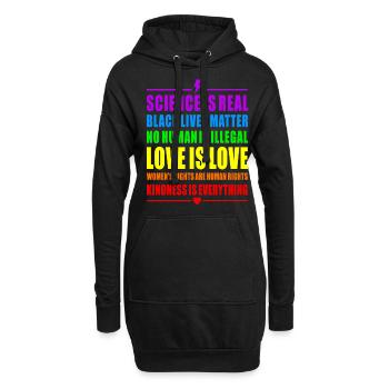 PRIDE RAINBOW LOVE SCIENCE BLACK WOMANS RIGHTS HUM - Sweat-shirt à capuche long Femme - noir - Devant