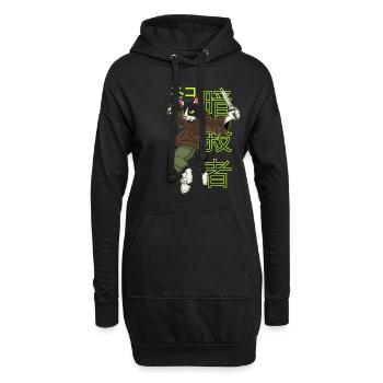 Catsassin tueur chat chat fou dame - Sweat-shirt à capuche long Femme - noir - Devant