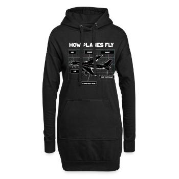 How Planes Fly Design für Flugschüler und - Hoodie-Kleid - Schwarz - Vorne