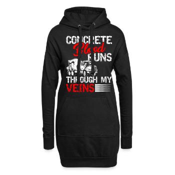 Runs Through My Veins Cadeau de béton - Sweat-shirt à capuche long Femme - noir - Devant