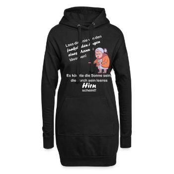 Anti Männer leeres Hirn lustig spruch - Hoodie-Kleid - Schwarz - Vorne