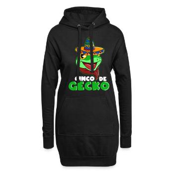 Cinco de Mayo Tag Cinco de Gecko - Sweat-shirt à capuche long Femme - noir - Devant
