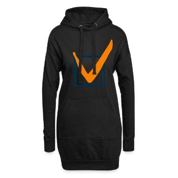 Coche caractères - Sweat-shirt à capuche long Femme - noir - Devant