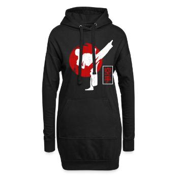 Karate Kämpfer Schwarzgurt Karate Kick - Hoodie-Kleid - Schwarz - Vorne