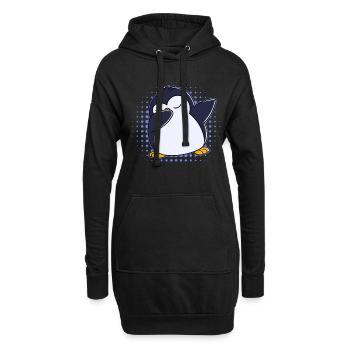 Dabbing Pingouin - Sweat-shirt à capuche long Femme - noir - Devant