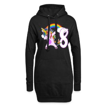 Dabbing Licorne J’ai 8 ans - Sweat-shirt à capuche long Femme - noir - Devant