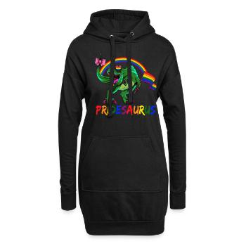 Pridesaurus Fierté Gay T-Rex Dino - Sweat-shirt à capuche long Femme - noir - Devant
