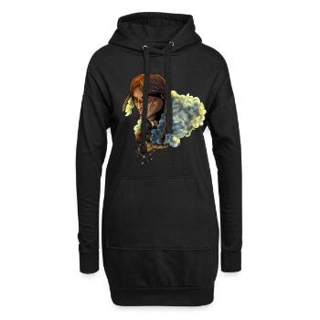 Amerikanischer Ureinwohner - Native American - Hoodie-Kleid - Schwarz - Vorne
