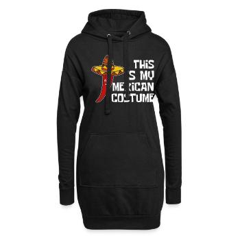 Mexikanisches Coustume Chili & Sombrero - Hoodie-Kleid - Schwarz - Vorne