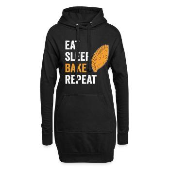 Manger Sleep Bake Empanadas - Sweat-shirt à capuche long Femme - noir - Devant