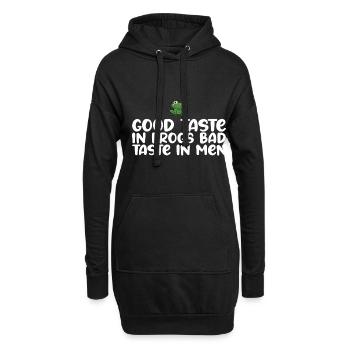 Goût Grenouille Mauvais goût chez les hommes - Sweat-shirt à capuche long Femme - noir - Devant