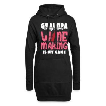 Grand-père est mon nom Vin faisant mon jeu - Sweat-shirt à capuche long Femme - noir - Devant