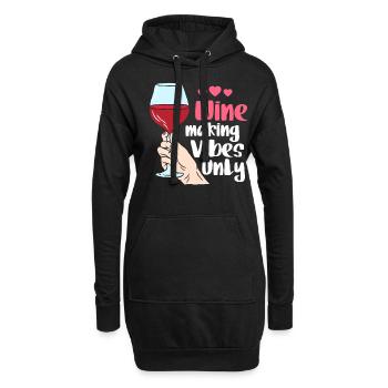 Ambiances de vinification uniquement - Sweat-shirt à capuche long Femme - noir - Devant