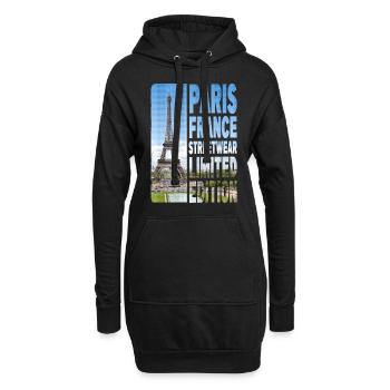 Paris France Ville Skyline Accueil Amour - Sweat-shirt à capuche long Femme - noir - Devant