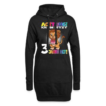 Kindergeburtstag Ich Bin Jetzt 3 Jahre - Hoodie-Kleid - Schwarz - Vorne