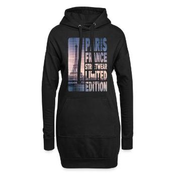 Paris France Ville Skyline Accueil Amour - Sweat-shirt à capuche long Femme - noir - Devant