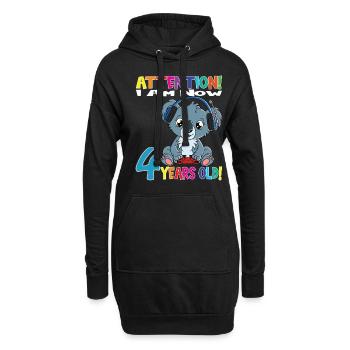 Koala Anniversaire J’ai maintenant 4 ans - Sweat-shirt à capuche long Femme - noir - Devant