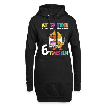 Anniversaire de canard J'ai maintenant 6 ans - Sweat-shirt à capuche long Femme - noir - Devant