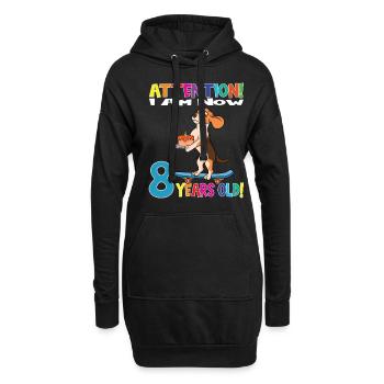 Dog Birthday I Am Now 8 Years Old - Hoodie-Kleid - Schwarz - Vorne