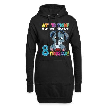 Koala Birthday I Am Now 8 Years Old - Hoodie-Kleid - Schwarz - Vorne