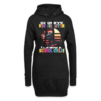 Goodbye Kindergarten I Am A Schoolchild Now! - Hoodie-Kleid - Schwarz - Vorne