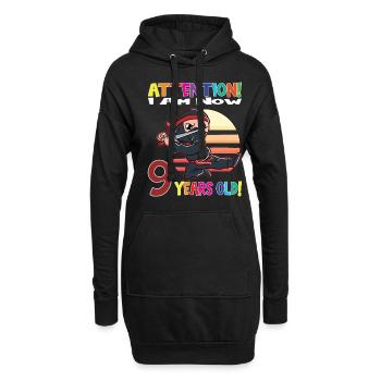 Ninja Boy Birthday I Am Now 9 Years Old - Hoodie-Kleid - Schwarz - Vorne