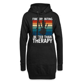 Peindre au doigt mieux que la thérapie - Sweat-shirt à capuche long Femme - noir - Devant