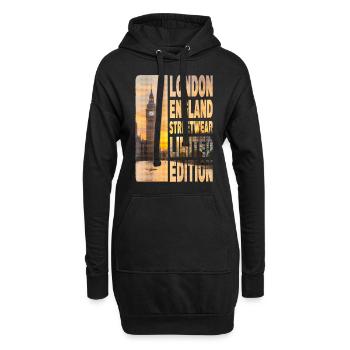 Londres Angleterre UK City Skyline Big Ben Streetwear - Sweat-shirt à capuche long Femme - noir - Devant