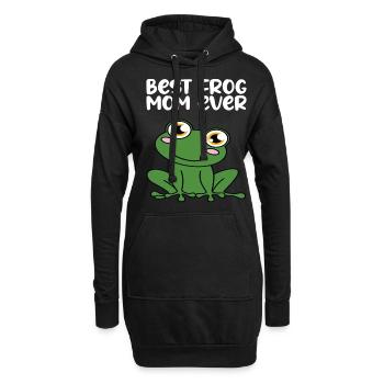 Meilleure grenouille maman de tous les temps - Sweat-shirt à capuche long Femme - noir - Devant