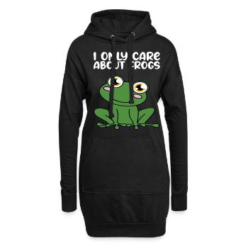 Je ne m’intéresse qu’aux grenouilles - Sweat-shirt à capuche long Femme - noir - Devant