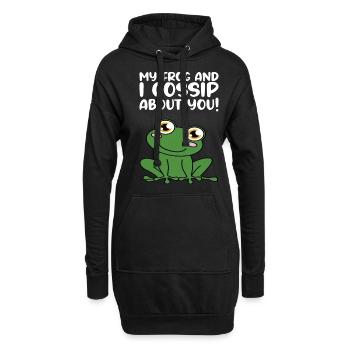 Ma grenouille et moi vous applaudissons - Sweat-shirt à capuche long Femme - noir - Devant