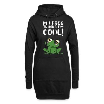 Ma grenouille pense que je suis cool - Sweat-shirt à capuche long Femme - noir - Devant