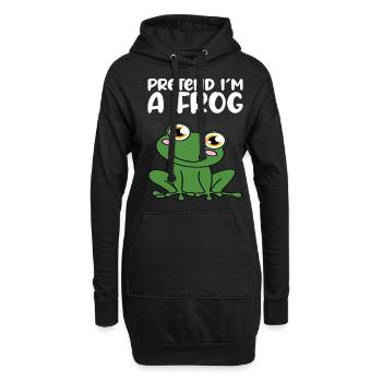 Prétendez que je suis une grenouille - Sweat-shirt à capuche long Femme - noir - Devant