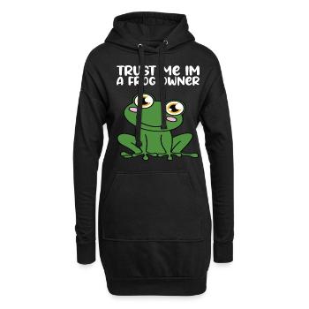 Croyez-moi, je suis un propriétaire de grenouille - Sweat-shirt à capuche long Femme - noir - Devant
