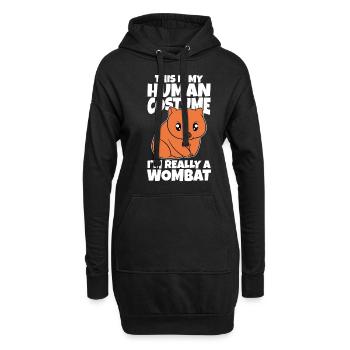 C’est mon costume humain, je suis vraiment un wombat - Sweat-shirt à capuche long Femme - noir - Devant