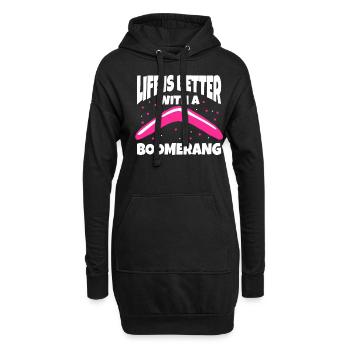 La vie est meilleure avec un boomerang - Sweat-shirt à capuche long Femme - noir - Devant