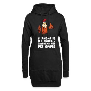 Grand-père est mon nom Les poulets sont mon jeu - Sweat-shirt à capuche long Femme - noir - Devant