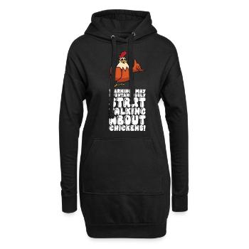 Peut spontanément commencer à parler de poulets - Sweat-shirt à capuche long Femme - noir - Devant