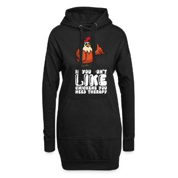 Si vous n’aimez pas les poulets, vous avez besoin d’une thérapie - Sweat-shirt à capuche long Femme - noir - Devant